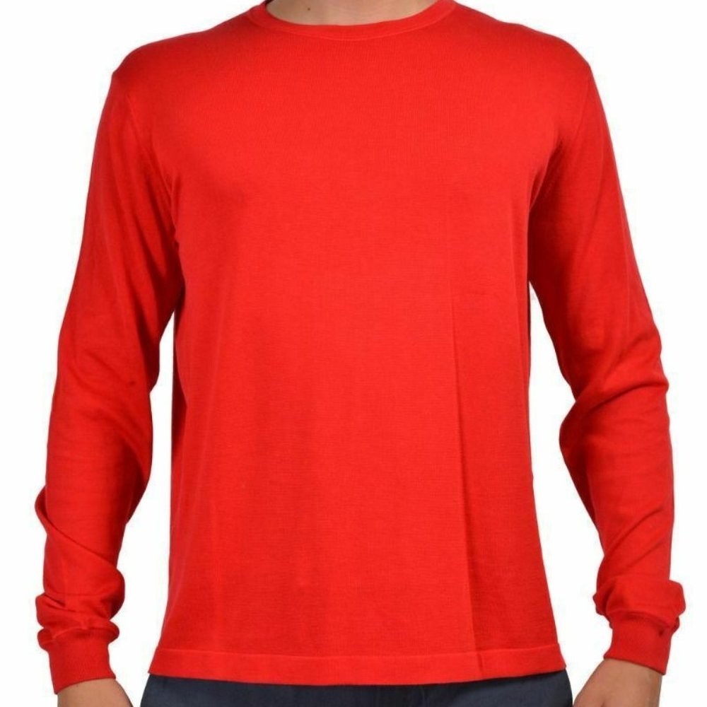 Malo Men's Red Crewneck Long Sleeve Sweater